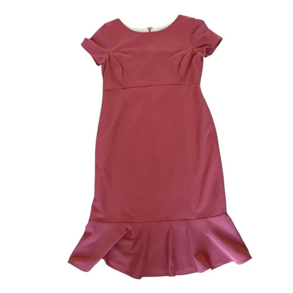 Paper crown Red Maternity Baby Shower dress short sleeve bodycon crew neck L RTR - Picture 5 of 13